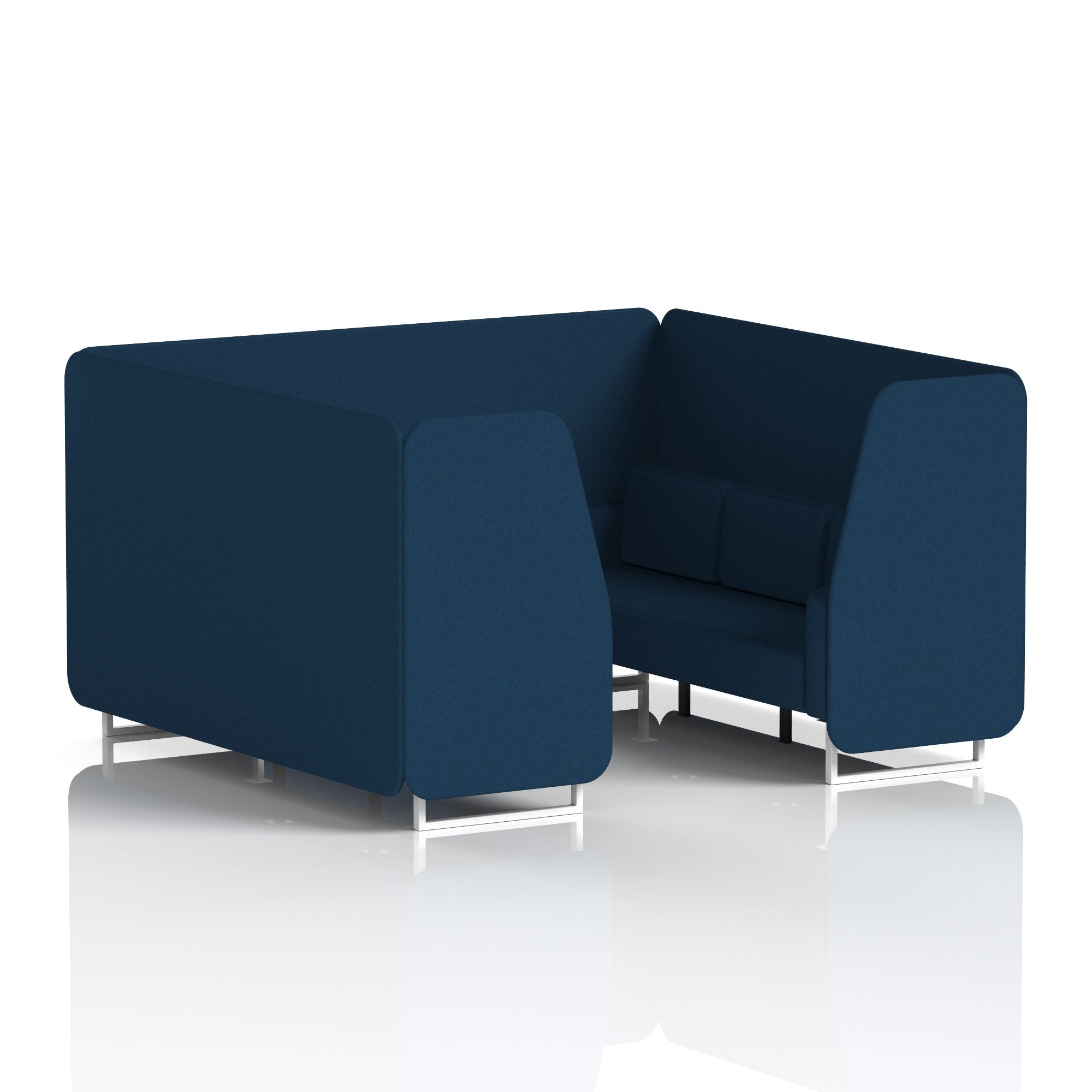 Brixworth Single Tone Office Booth – 2/4/6 Seater, Multiple Panel & Sofa Colours, Black or White Frame, Plywood/Foam/Fabric, Self-Assembly, 10yr Frame Warranty
