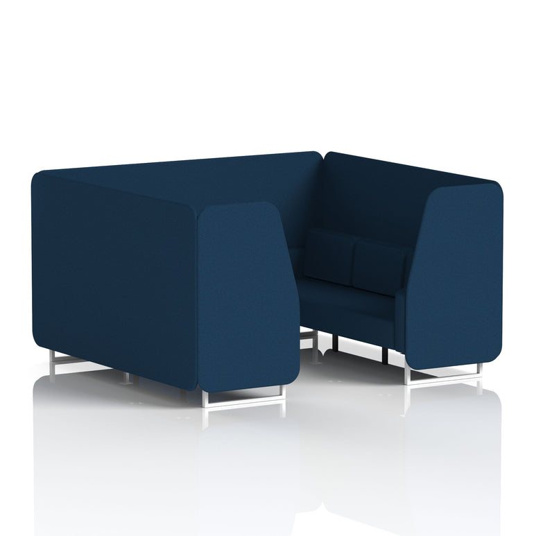 Brixworth Single Tone Office Booth – 2/4/6 Seater, Multiple Panel & Sofa Colours, Black or White Frame, Plywood/Foam/Fabric, Self-Assembly, 10yr Frame Warranty