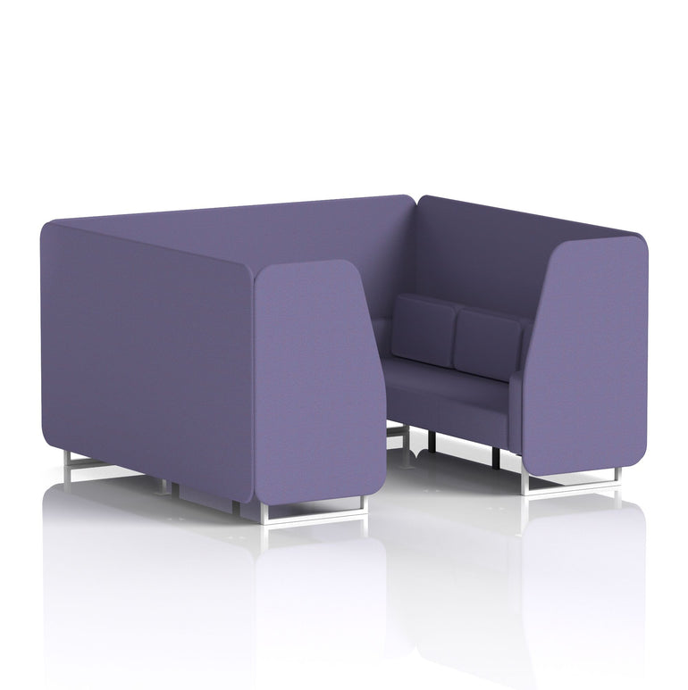 Brixworth Single Tone Office Booth – 2/4/6 Seater, Multiple Panel & Sofa Colours, Black or White Frame, Plywood/Foam/Fabric, Self-Assembly, 10yr Frame Warranty