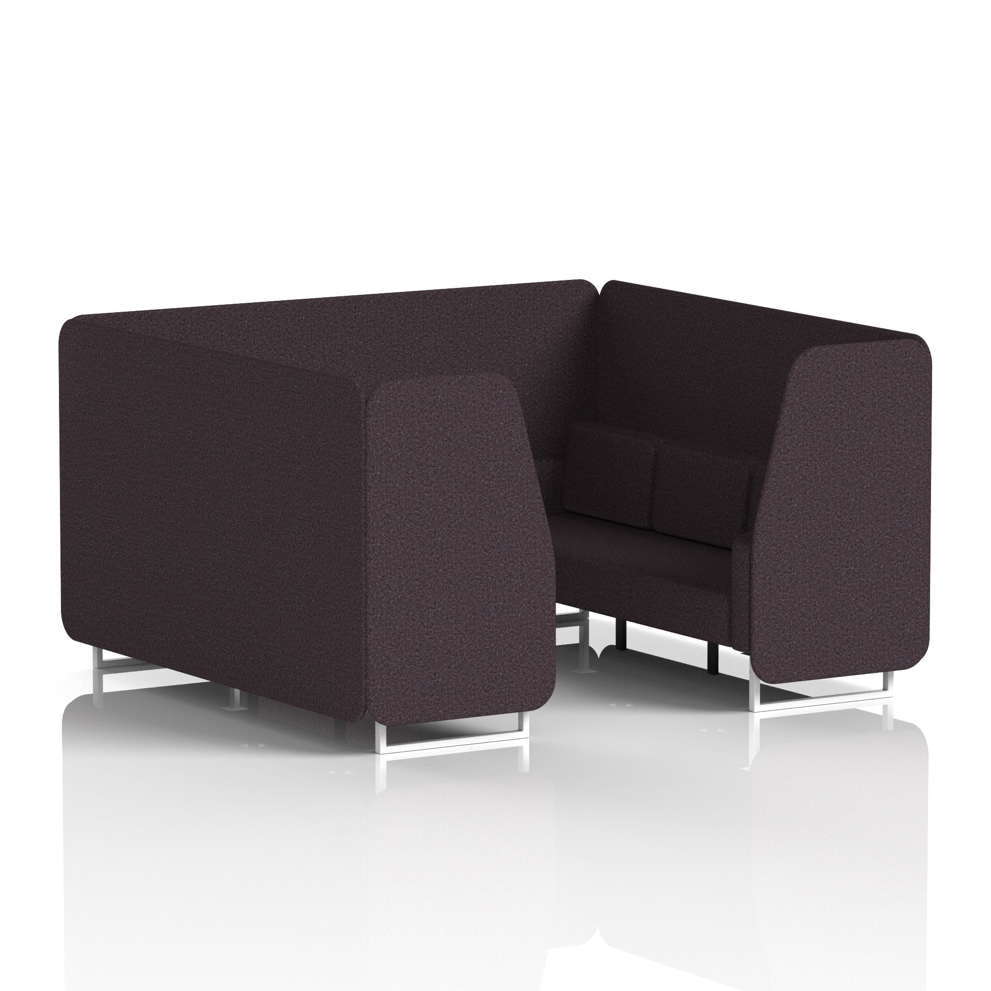 Brixworth Single Tone Office Booth – 2/4/6 Seater, Multiple Panel & Sofa Colours, Black or White Frame, Plywood/Foam/Fabric, Self-Assembly, 10yr Frame Warranty
