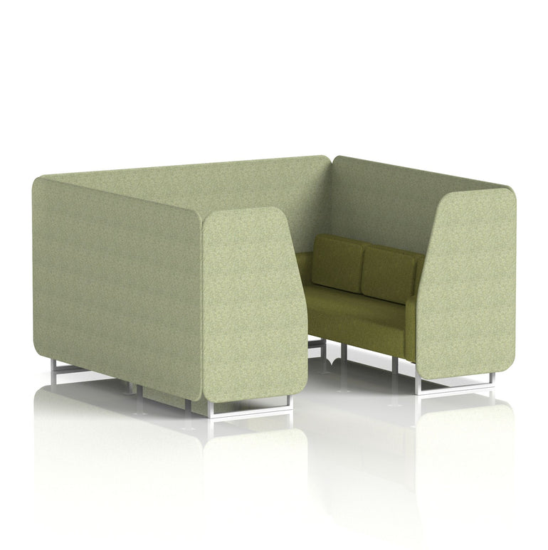 Brixworth Booth in Two Tone – 2, 4 or 6 Seater, Multiple Two-Tone Colour Options, Black or White Frame, Self-Assembly, Fabric & Foam, 10 Year Frame Warranty