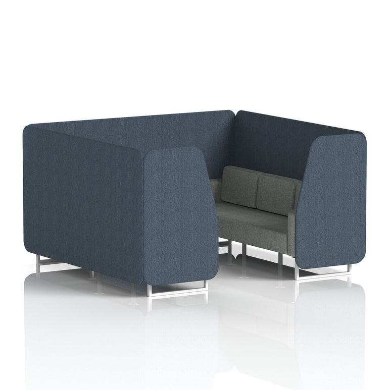 Brixworth Booth in Two Tone – 2, 4 or 6 Seater, Multiple Two-Tone Colour Options, Black or White Frame, Self-Assembly, Fabric & Foam, 10 Year Frame Warranty