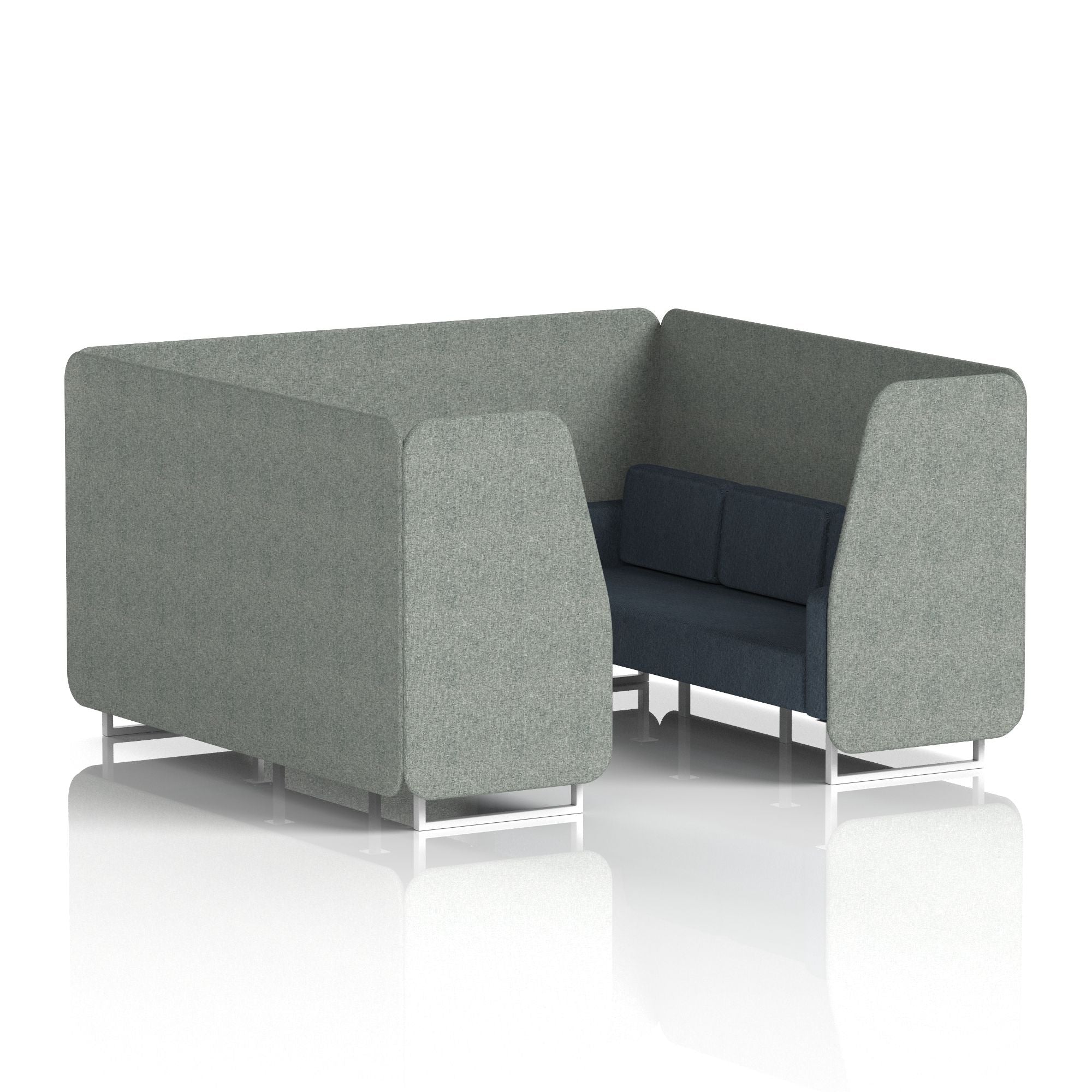 Brixworth Booth in Two Tone – 2, 4 or 6 Seater, Multiple Two-Tone Colour Options, Black or White Frame, Self-Assembly, Fabric & Foam, 10 Year Frame Warranty