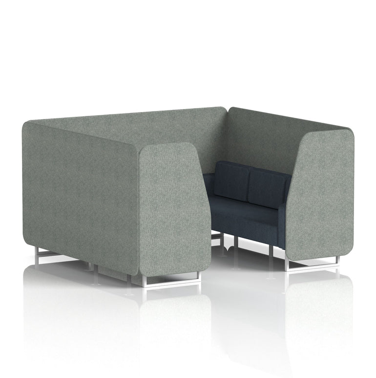 Brixworth Booth in Two Tone – 2, 4 or 6 Seater, Multiple Two-Tone Colour Options, Black or White Frame, Self-Assembly, Fabric & Foam, 10 Year Frame Warranty