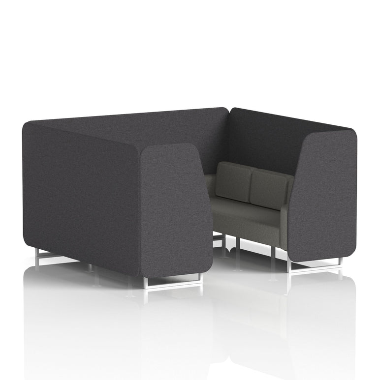 Brixworth Booth in Two Tone – 2, 4 or 6 Seater, Multiple Two-Tone Colour Options, Black or White Frame, Self-Assembly, Fabric & Foam, 10 Year Frame Warranty