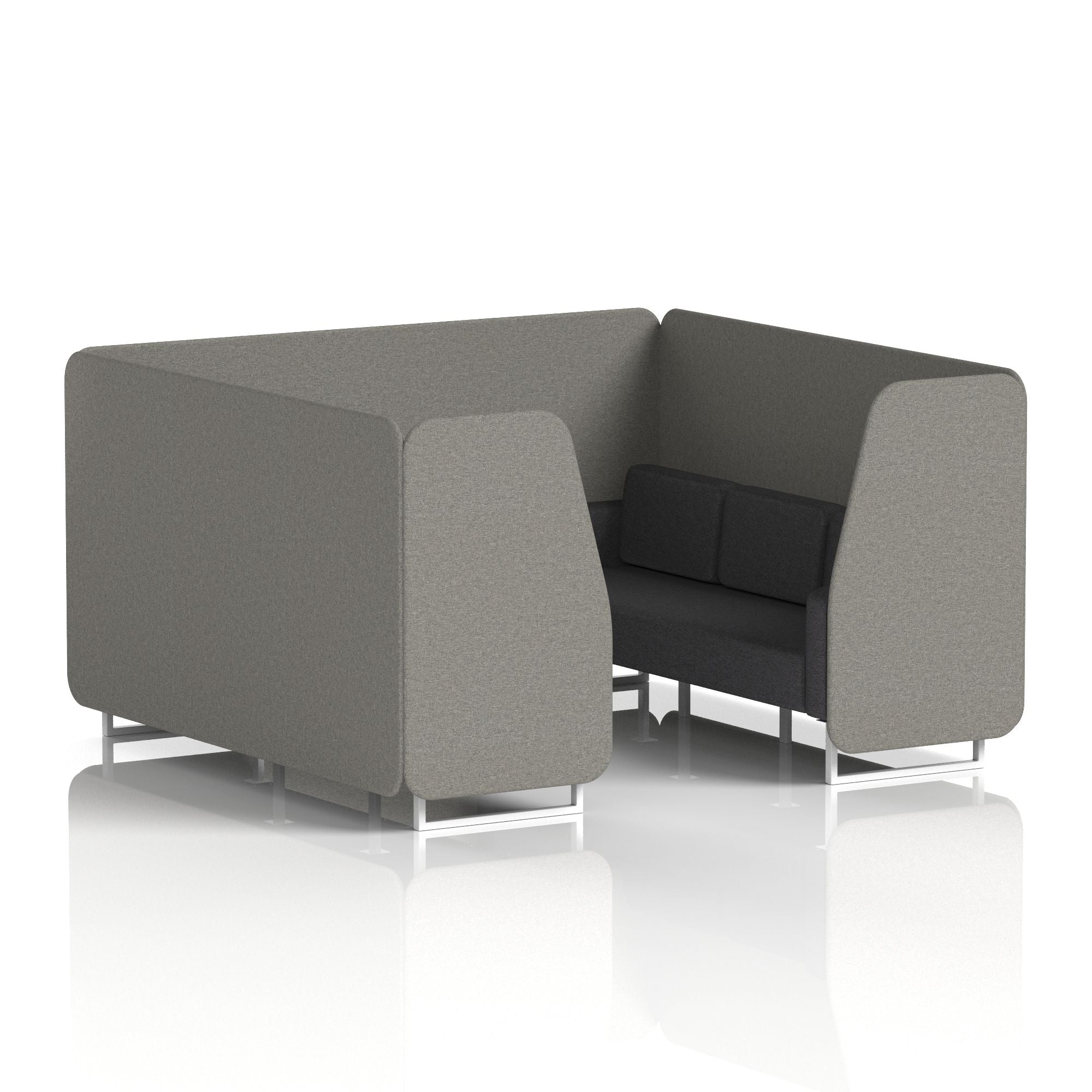 Brixworth Booth in Two Tone – 2, 4 or 6 Seater, Multiple Two-Tone Colour Options, Black or White Frame, Self-Assembly, Fabric & Foam, 10 Year Frame Warranty