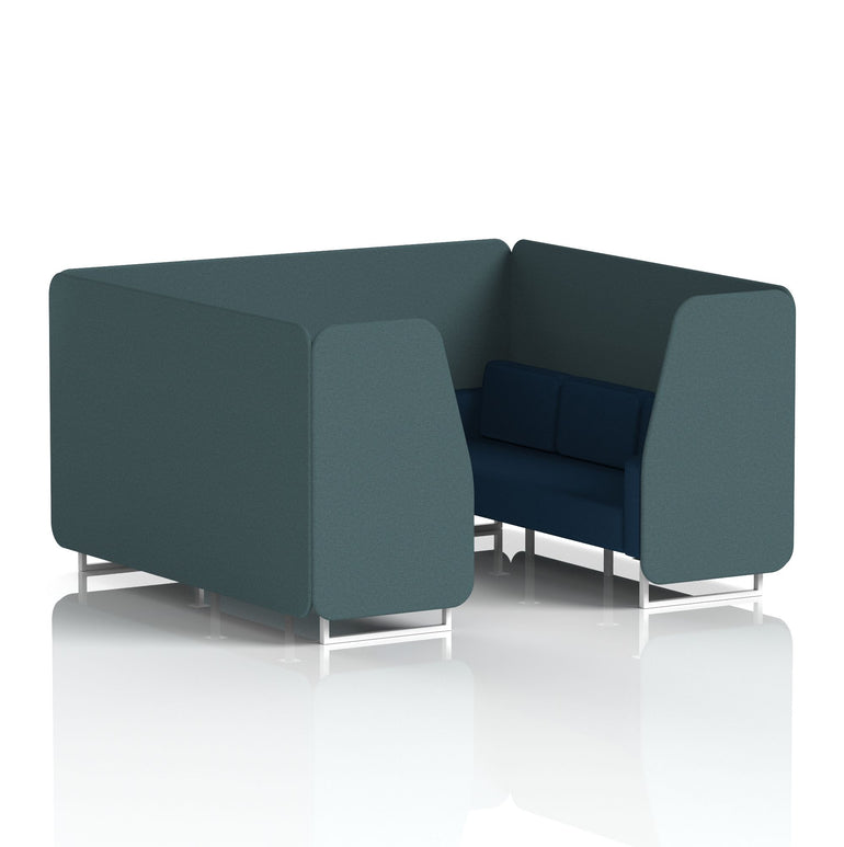 Brixworth Booth in Two Tone – 2, 4 or 6 Seater, Multiple Two-Tone Colour Options, Black or White Frame, Self-Assembly, Fabric & Foam, 10 Year Frame Warranty