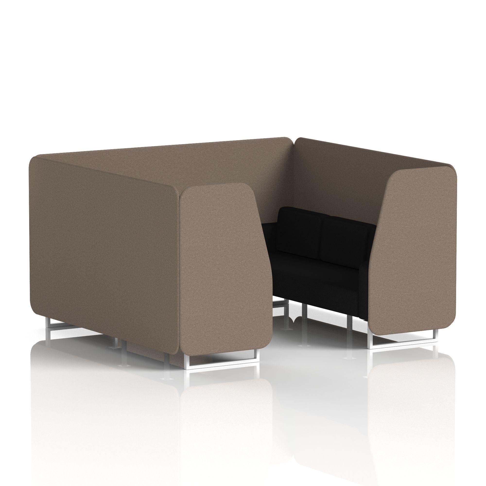 Brixworth Booth in Two Tone – 2, 4 or 6 Seater, Multiple Two-Tone Colour Options, Black or White Frame, Self-Assembly, Fabric & Foam, 10 Year Frame Warranty