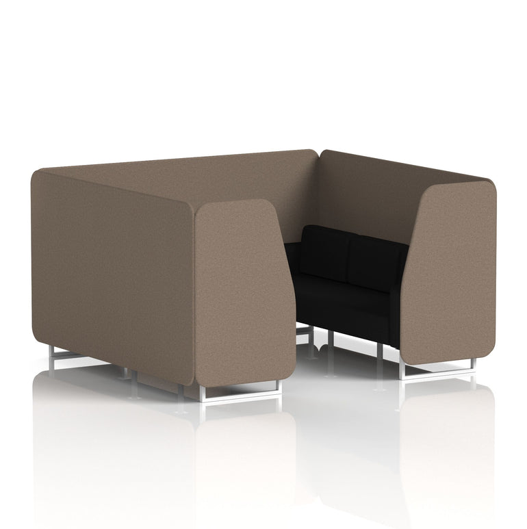 Brixworth Booth in Two Tone – 2, 4 or 6 Seater, Multiple Two-Tone Colour Options, Black or White Frame, Self-Assembly, Fabric & Foam, 10 Year Frame Warranty