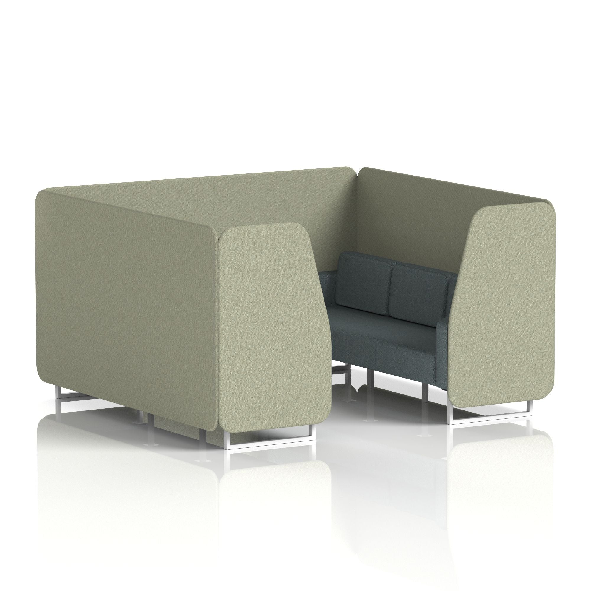 Brixworth Booth in Two Tone – 2, 4 or 6 Seater, Multiple Two-Tone Colour Options, Black or White Frame, Self-Assembly, Fabric & Foam, 10 Year Frame Warranty