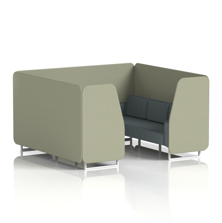 Brixworth Booth in Two Tone – 2, 4 or 6 Seater, Multiple Two-Tone Colour Options, Black or White Frame, Self-Assembly, Fabric & Foam, 10 Year Frame Warranty