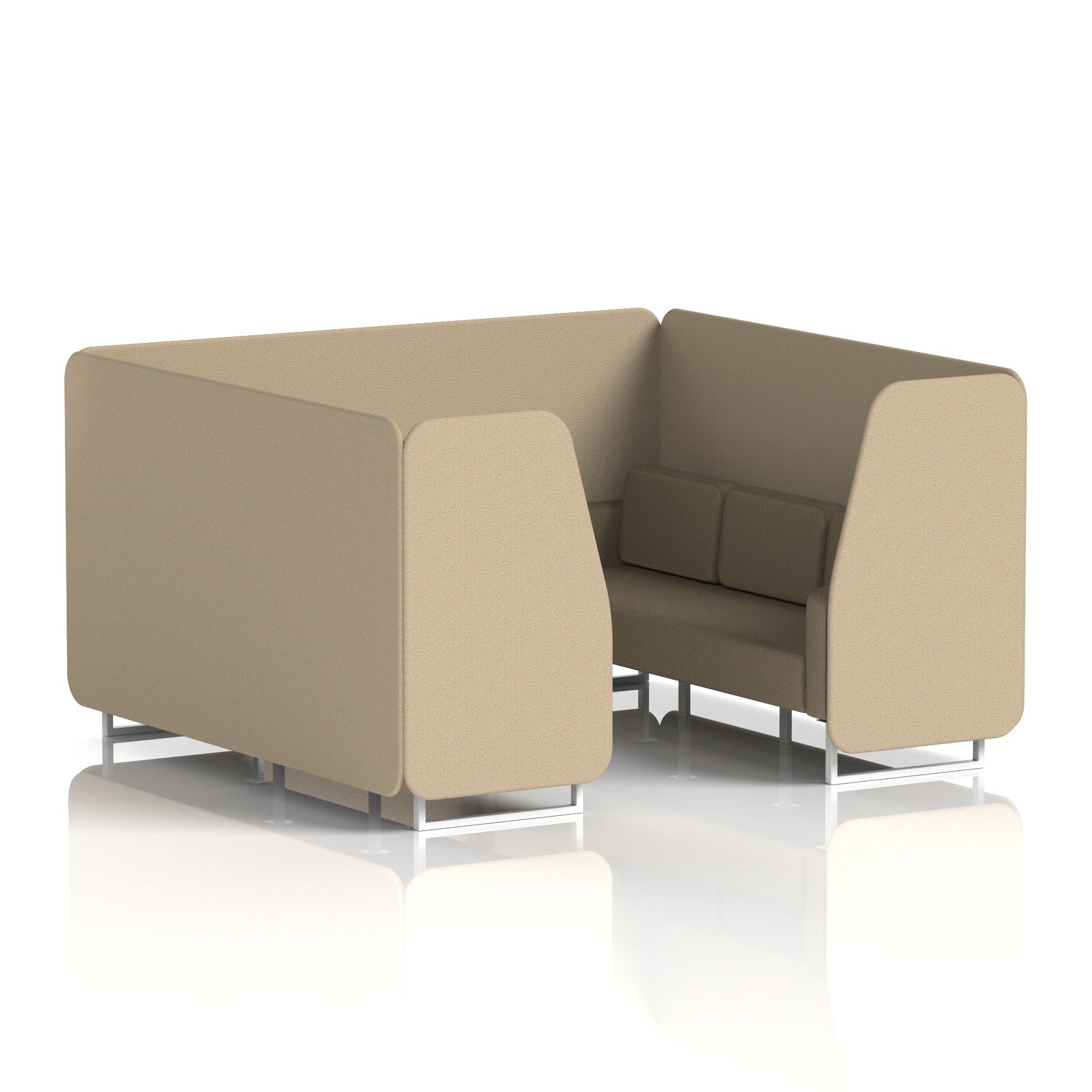 Brixworth Booth in Two Tone – 2, 4 or 6 Seater, Multiple Two-Tone Colour Options, Black or White Frame, Self-Assembly, Fabric & Foam, 10 Year Frame Warranty