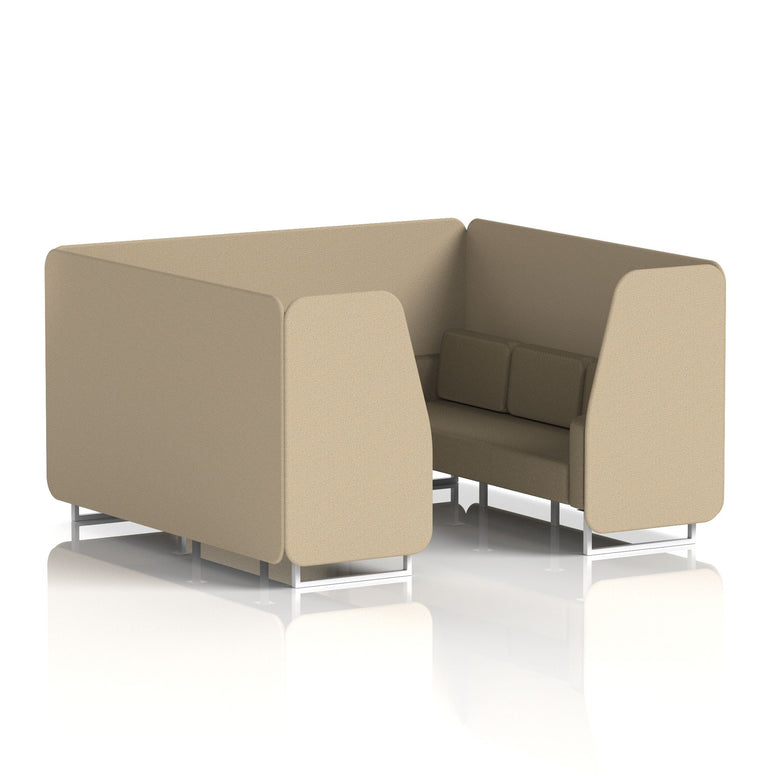 Brixworth Booth in Two Tone – 2, 4 or 6 Seater, Multiple Two-Tone Colour Options, Black or White Frame, Self-Assembly, Fabric & Foam, 10 Year Frame Warranty