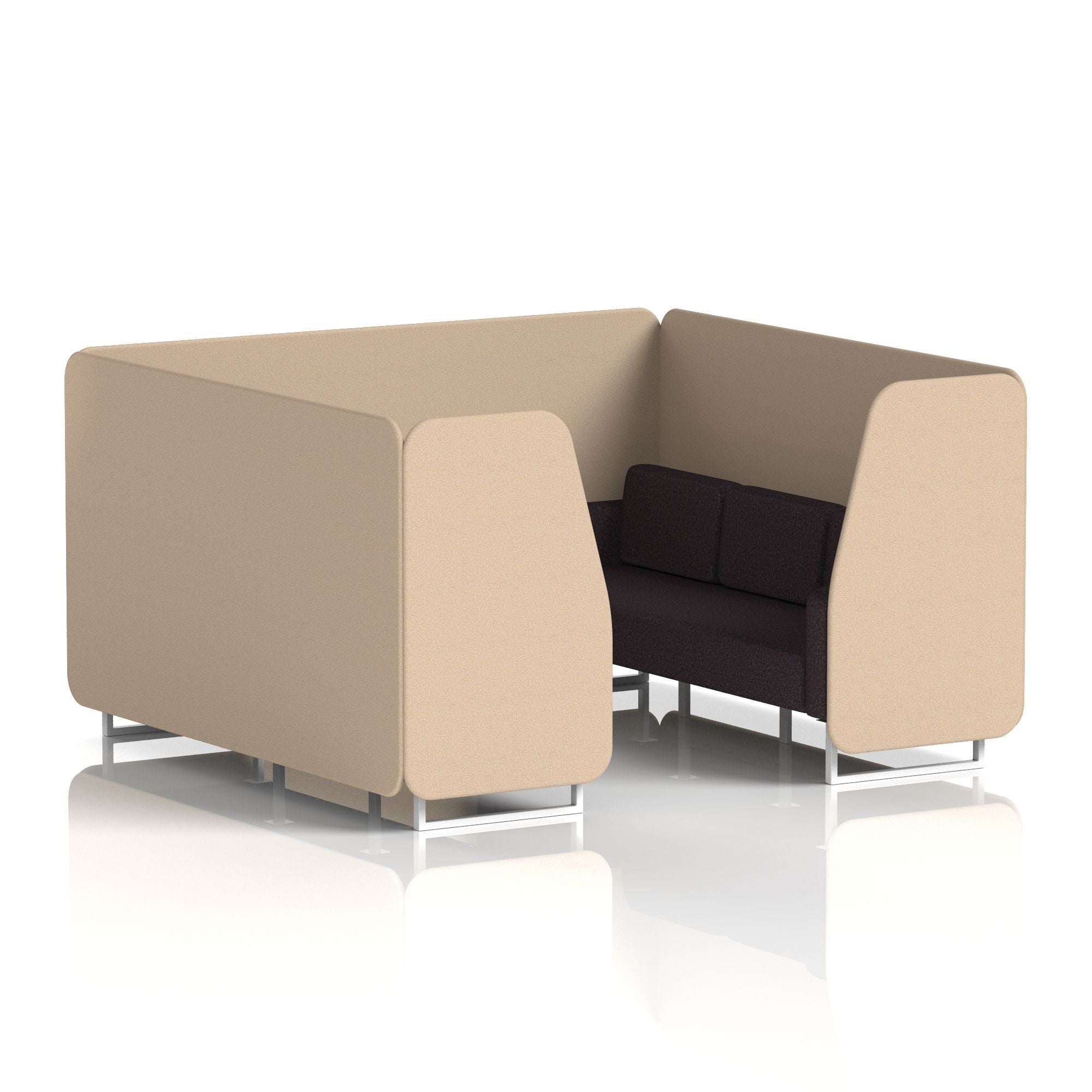 Brixworth Booth in Two Tone – 2, 4 or 6 Seater, Multiple Two-Tone Colour Options, Black or White Frame, Self-Assembly, Fabric & Foam, 10 Year Frame Warranty