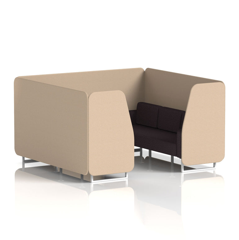 Brixworth Booth in Two Tone – 2, 4 or 6 Seater, Multiple Two-Tone Colour Options, Black or White Frame, Self-Assembly, Fabric & Foam, 10 Year Frame Warranty