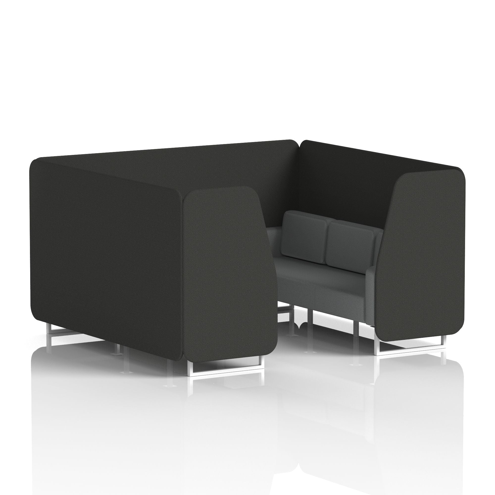 Brixworth Booth in Two Tone – 2, 4 or 6 Seater, Multiple Two-Tone Colour Options, Black or White Frame, Self-Assembly, Fabric & Foam, 10 Year Frame Warranty