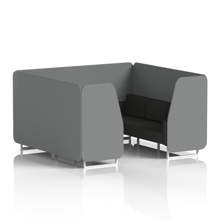 Brixworth Booth in Two Tone – 2, 4 or 6 Seater, Multiple Two-Tone Colour Options, Black or White Frame, Self-Assembly, Fabric & Foam, 10 Year Frame Warranty