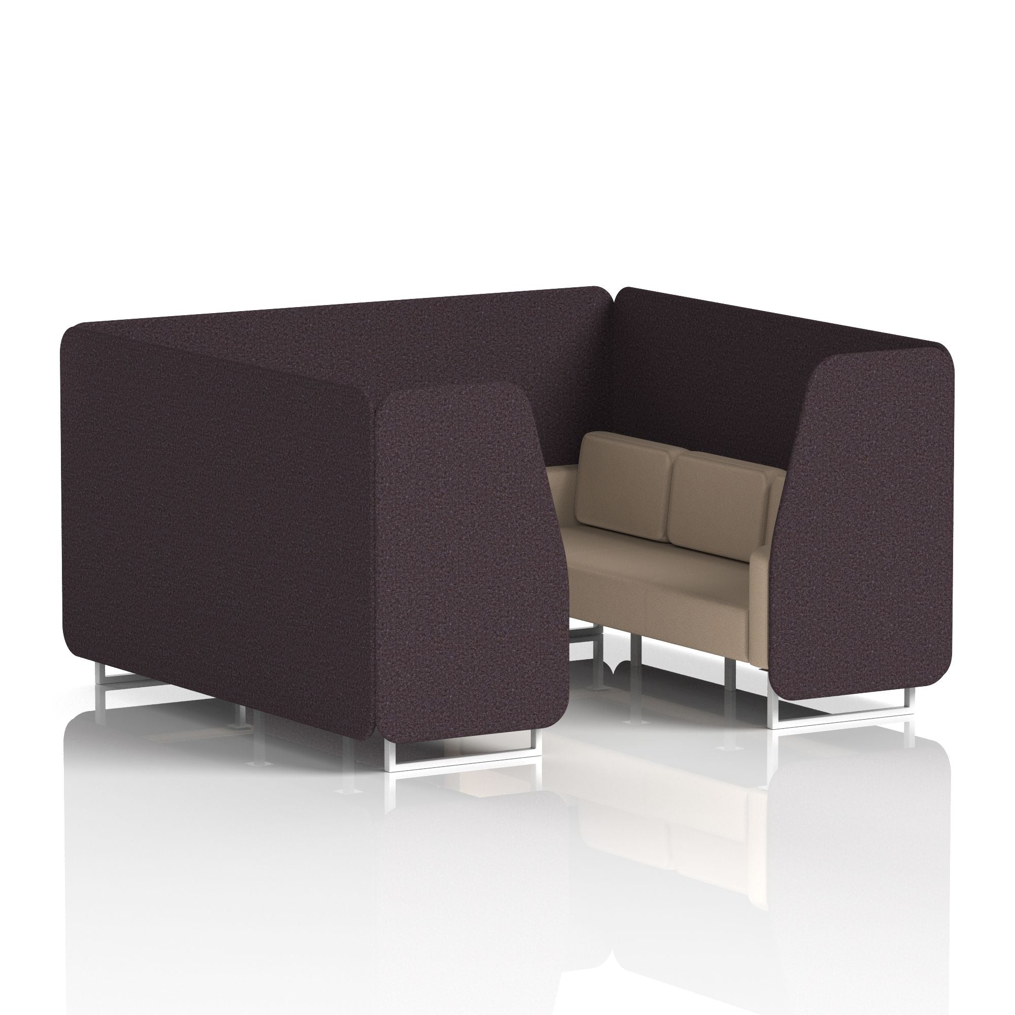 Brixworth Booth in Two Tone – 2, 4 or 6 Seater, Multiple Two-Tone Colour Options, Black or White Frame, Self-Assembly, Fabric & Foam, 10 Year Frame Warranty