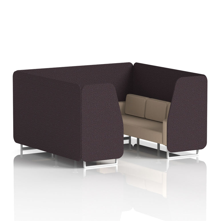 Brixworth Booth in Two Tone – 2, 4 or 6 Seater, Multiple Two-Tone Colour Options, Black or White Frame, Self-Assembly, Fabric & Foam, 10 Year Frame Warranty