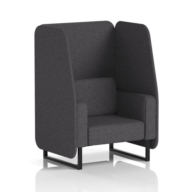 Brixworth Open Booth Single Tone – 1/2/3 Seater, Multiple Panel & Sofa Colours, Black or White Frame, Self-Assembly, Plywood & Fabric, 10yr Frame Warranty – Office Seating Pod