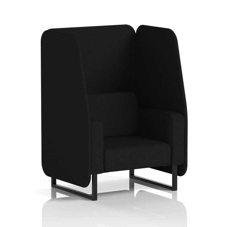 Brixworth Open Booth Single Tone – 1/2/3 Seater, Multiple Panel & Sofa Colours, Black or White Frame, Self-Assembly, Plywood & Fabric, 10yr Frame Warranty – Office Seating Pod