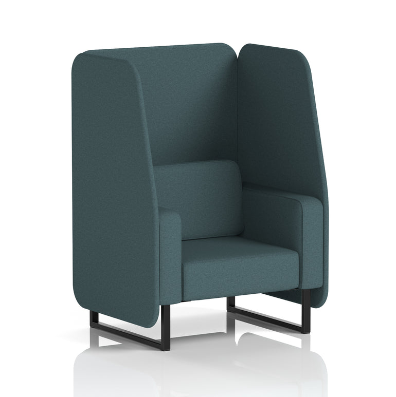 Brixworth Open Booth Single Tone – 1/2/3 Seater, Multiple Panel & Sofa Colours, Black or White Frame, Self-Assembly, Plywood & Fabric, 10yr Frame Warranty – Office Seating Pod