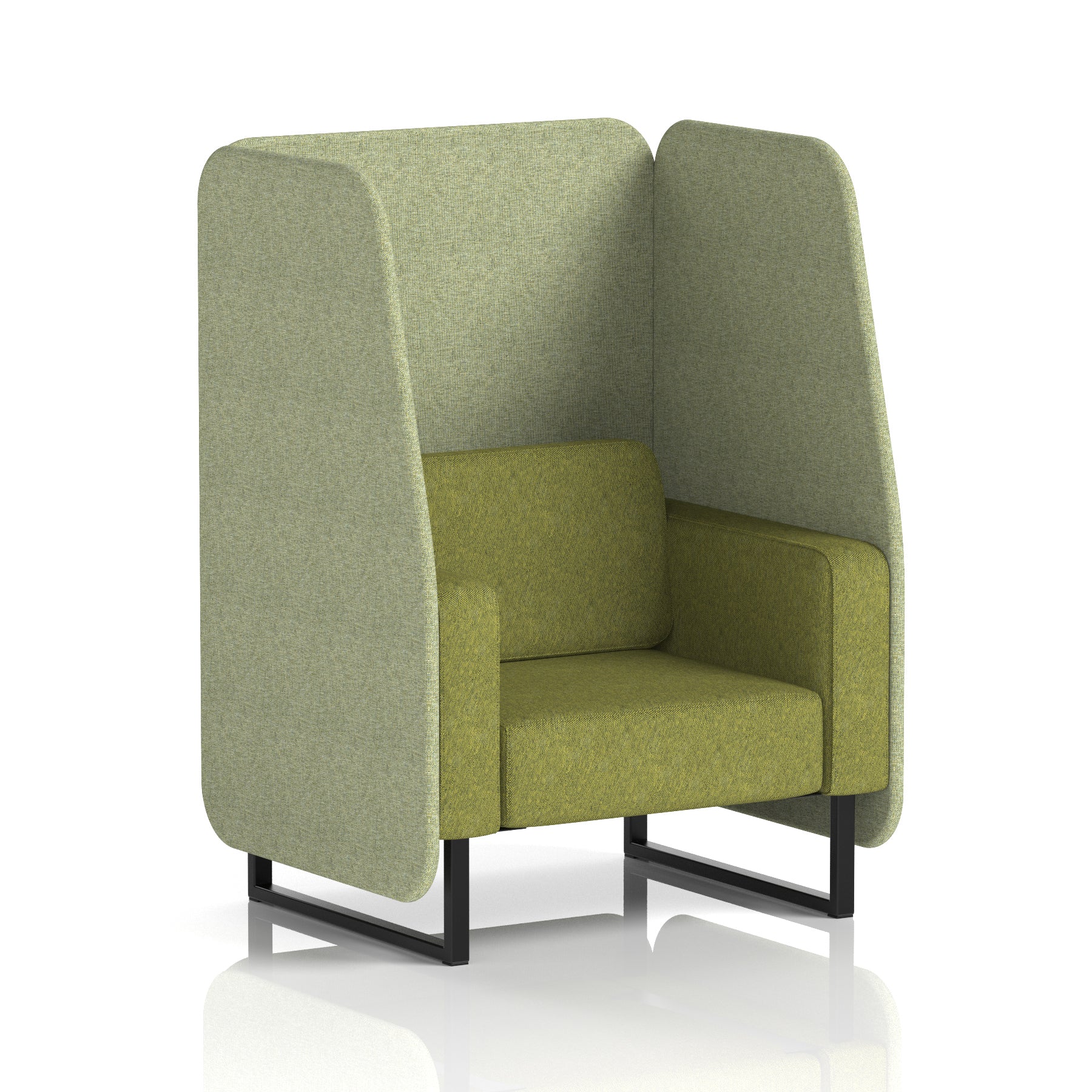 Brixworth Open Office Booth Pod, 1–3 Seater, Multiple Two-Tone Colour Options, Black or White Frame, Plywood & Fabric, Self-Assembly, 10yr Frame/5yr Fabric Warranty