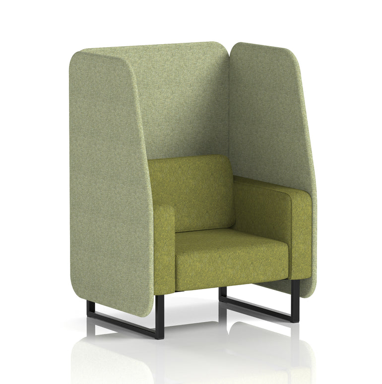 Brixworth Open Office Booth Pod, 1–3 Seater, Multiple Two-Tone Colour Options, Black or White Frame, Plywood & Fabric, Self-Assembly, 10yr Frame/5yr Fabric Warranty
