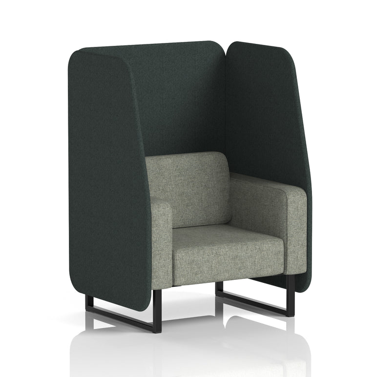 Brixworth Open Office Booth Pod, 1–3 Seater, Multiple Two-Tone Colour Options, Black or White Frame, Plywood & Fabric, Self-Assembly, 10yr Frame/5yr Fabric Warranty