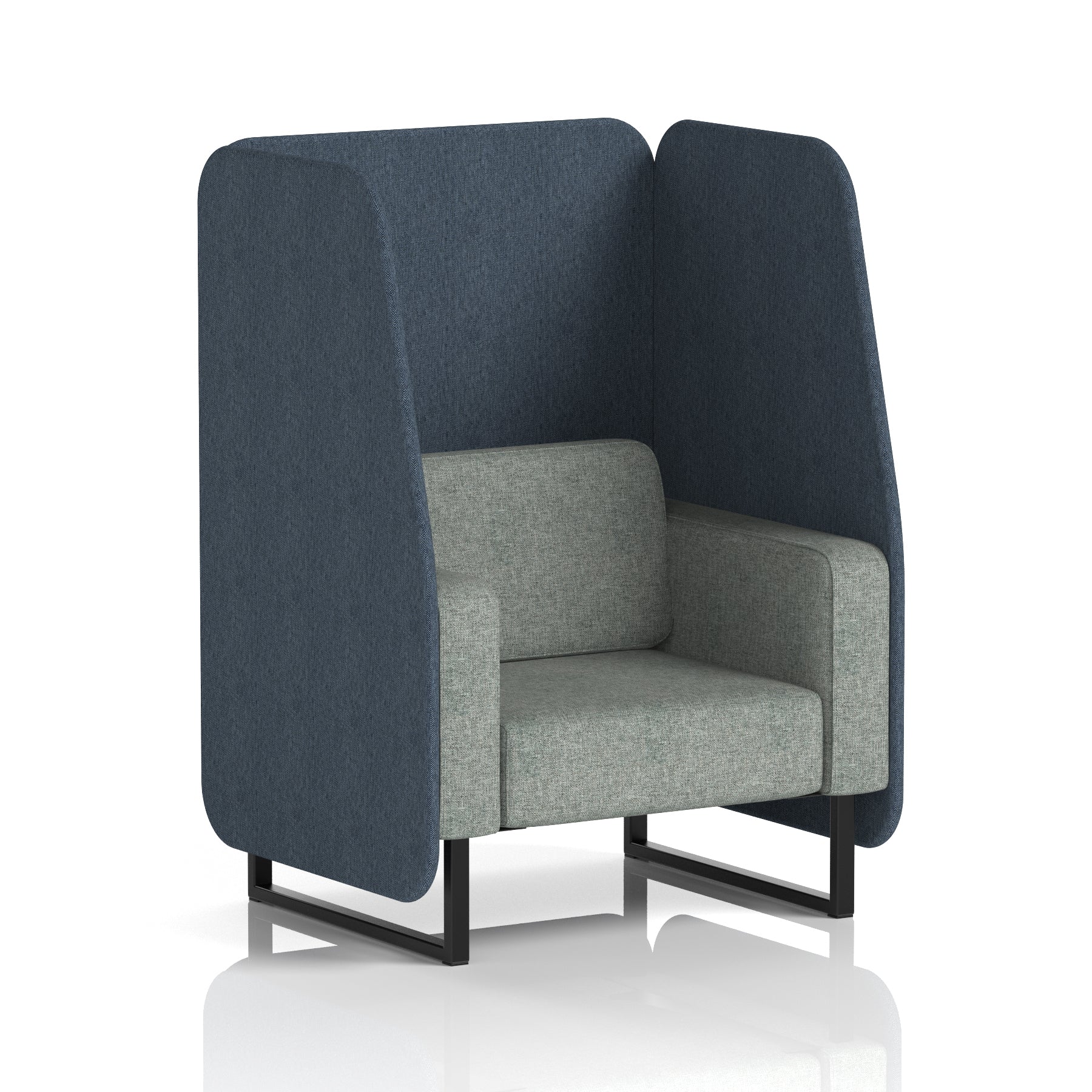 Brixworth Open Office Booth Pod, 1–3 Seater, Multiple Two-Tone Colour Options, Black or White Frame, Plywood & Fabric, Self-Assembly, 10yr Frame/5yr Fabric Warranty