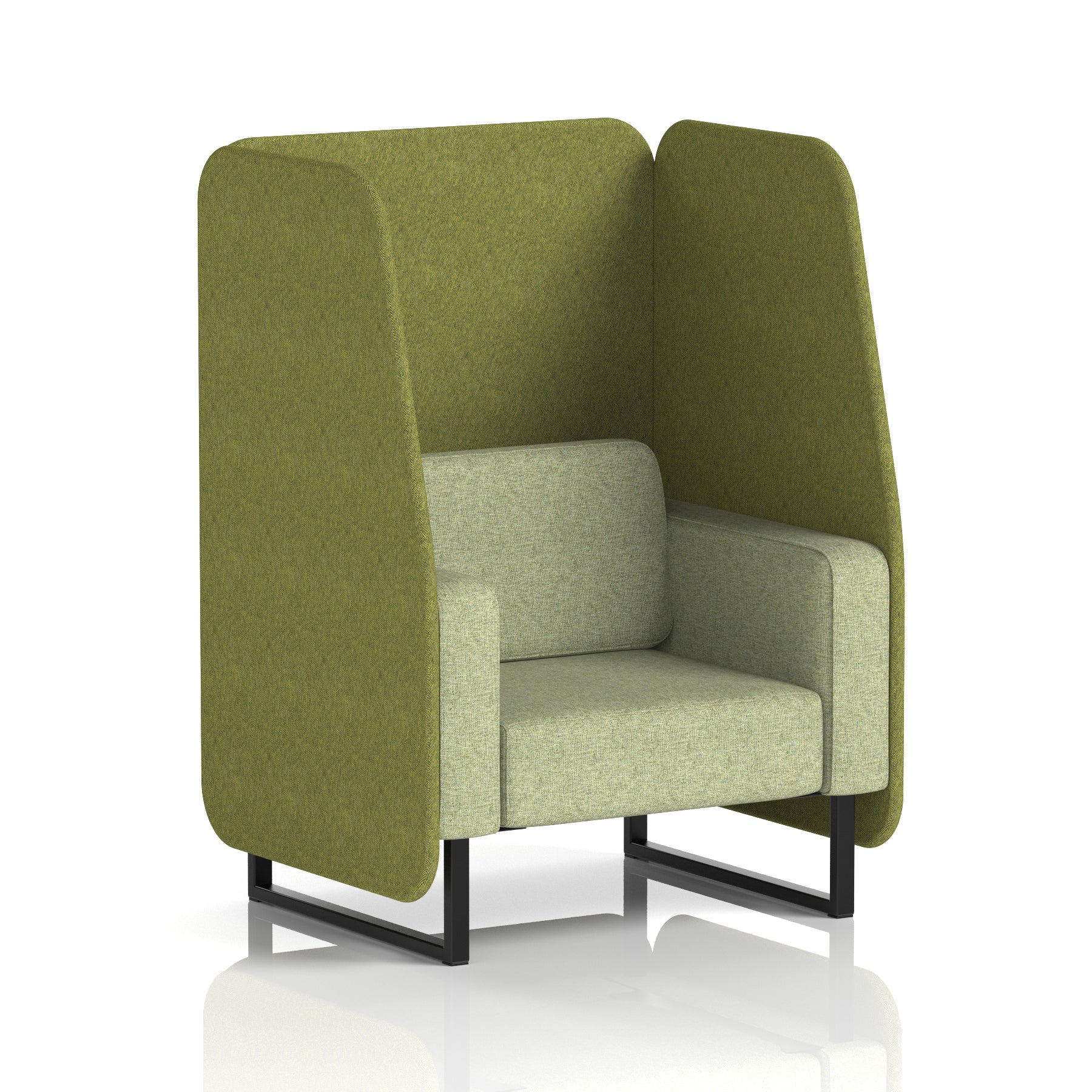 Brixworth Open Office Booth Pod, 1–3 Seater, Multiple Two-Tone Colour Options, Black or White Frame, Plywood & Fabric, Self-Assembly, 10yr Frame/5yr Fabric Warranty