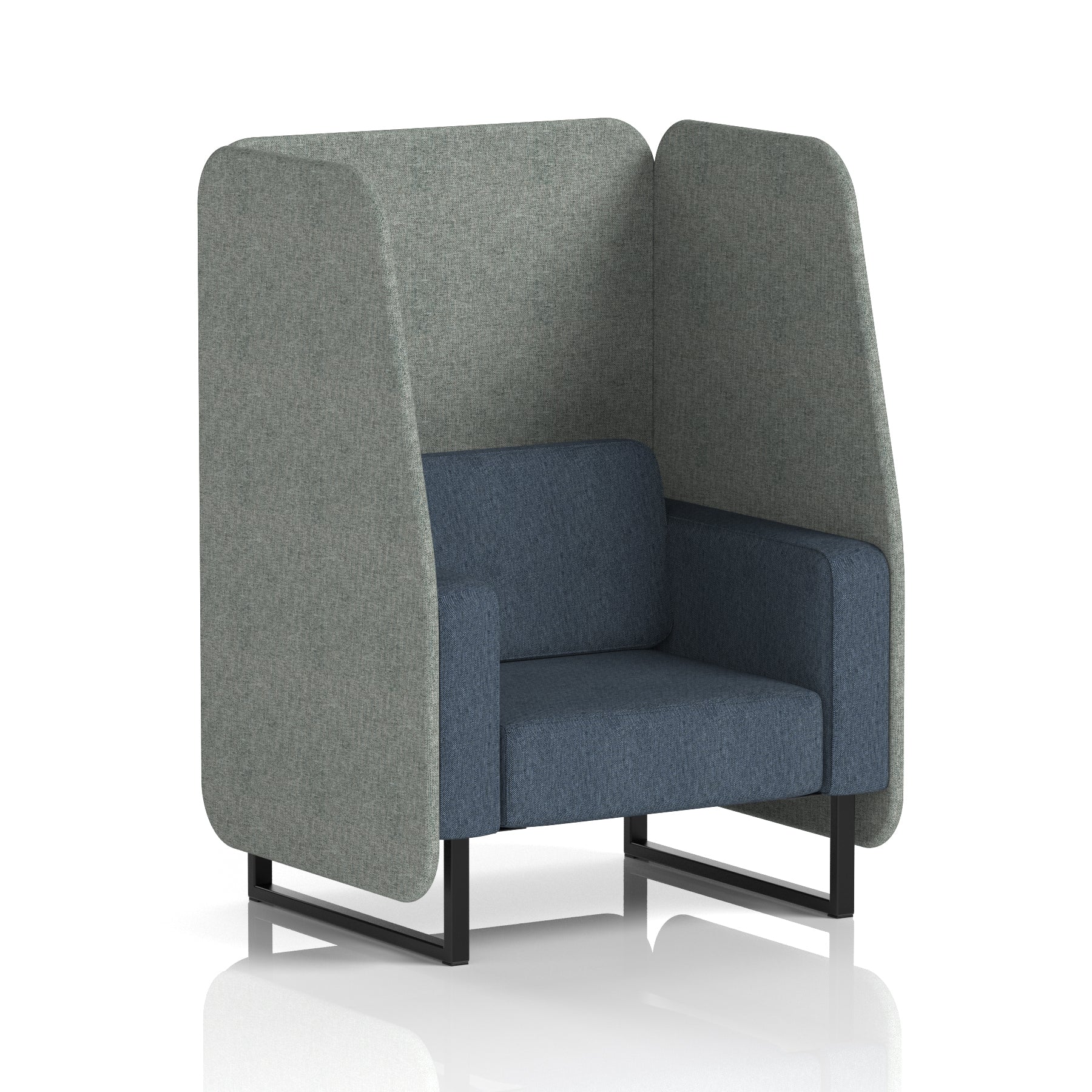 Brixworth Open Office Booth Pod, 1–3 Seater, Multiple Two-Tone Colour Options, Black or White Frame, Plywood & Fabric, Self-Assembly, 10yr Frame/5yr Fabric Warranty