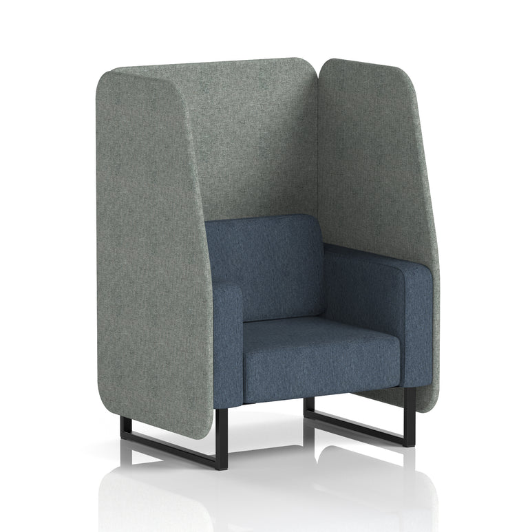 Brixworth Open Office Booth Pod, 1–3 Seater, Multiple Two-Tone Colour Options, Black or White Frame, Plywood & Fabric, Self-Assembly, 10yr Frame/5yr Fabric Warranty