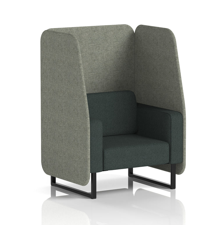 Brixworth Open Office Booth Pod, 1–3 Seater, Multiple Two-Tone Colour Options, Black or White Frame, Plywood & Fabric, Self-Assembly, 10yr Frame/5yr Fabric Warranty