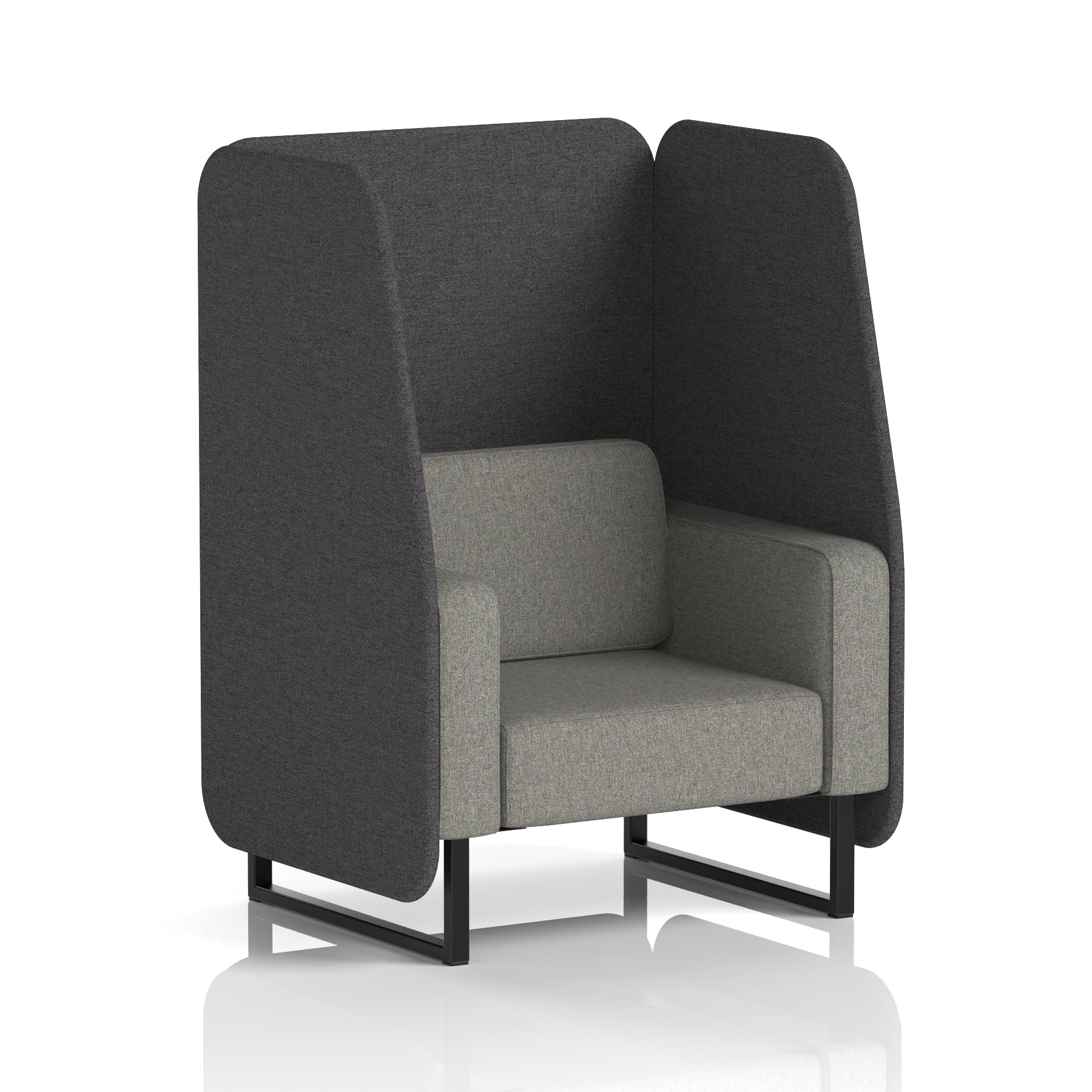 Brixworth Open Office Booth Pod, 1–3 Seater, Multiple Two-Tone Colour Options, Black or White Frame, Plywood & Fabric, Self-Assembly, 10yr Frame/5yr Fabric Warranty