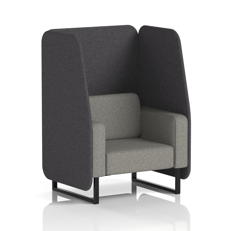 Brixworth Open Office Booth Pod, 1–3 Seater, Multiple Two-Tone Colour Options, Black or White Frame, Plywood & Fabric, Self-Assembly, 10yr Frame/5yr Fabric Warranty