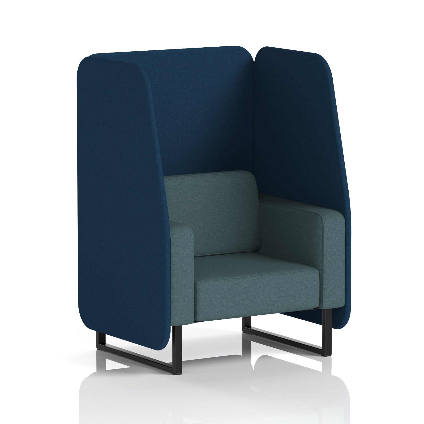 Brixworth Open Office Booth Pod, 1–3 Seater, Multiple Two-Tone Colour Options, Black or White Frame, Plywood & Fabric, Self-Assembly, 10yr Frame/5yr Fabric Warranty