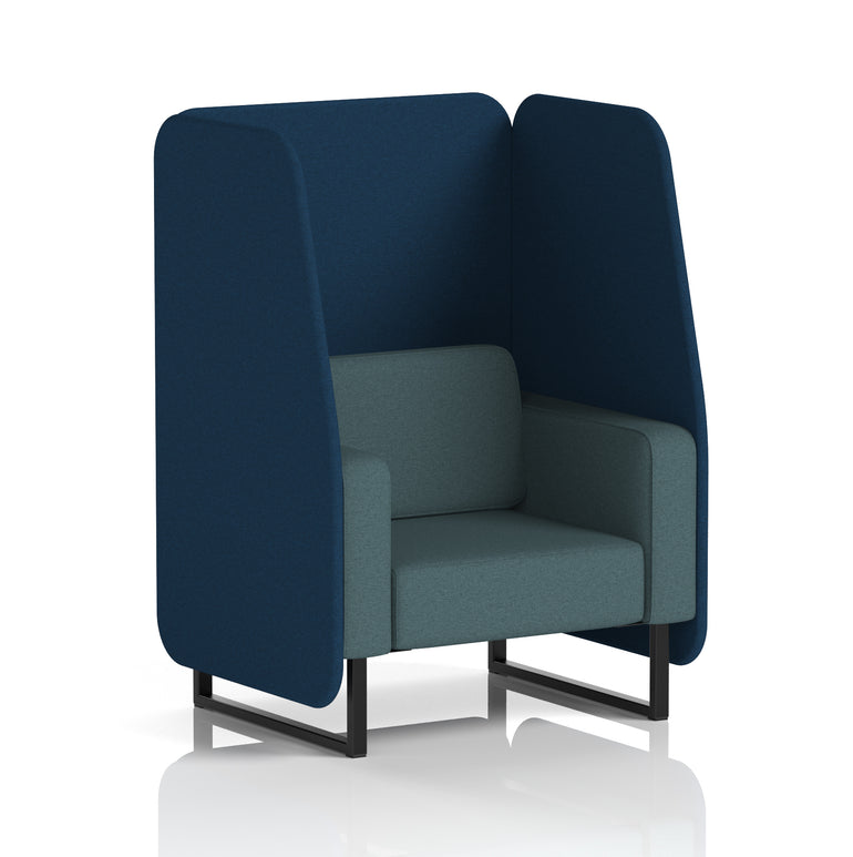 Brixworth Open Office Booth Pod, 1–3 Seater, Multiple Two-Tone Colour Options, Black or White Frame, Plywood & Fabric, Self-Assembly, 10yr Frame/5yr Fabric Warranty