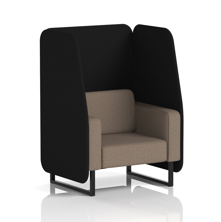 Brixworth Open Office Booth Pod, 1–3 Seater, Multiple Two-Tone Colour Options, Black or White Frame, Plywood & Fabric, Self-Assembly, 10yr Frame/5yr Fabric Warranty
