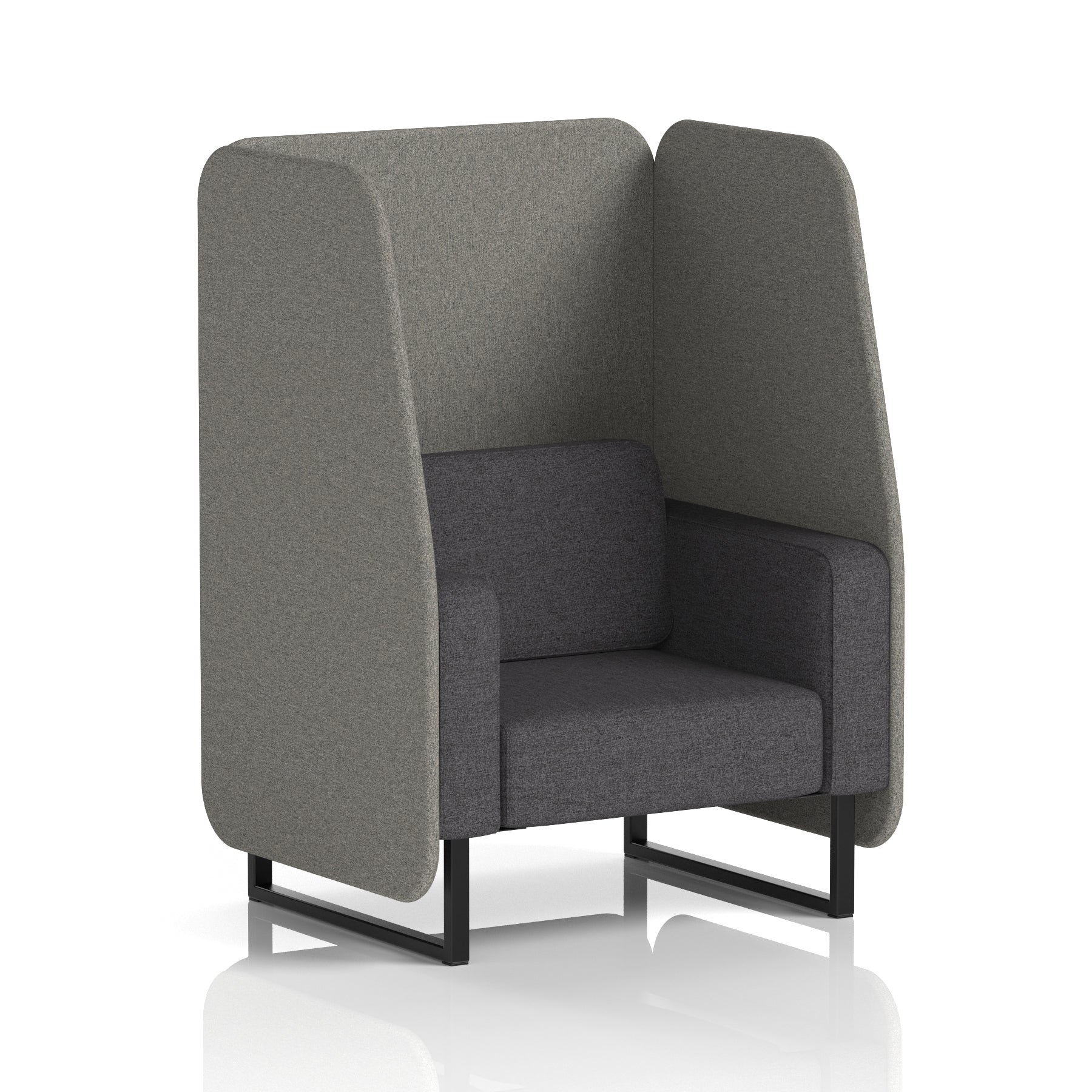 Brixworth Open Office Booth Pod, 1–3 Seater, Multiple Two-Tone Colour Options, Black or White Frame, Plywood & Fabric, Self-Assembly, 10yr Frame/5yr Fabric Warranty