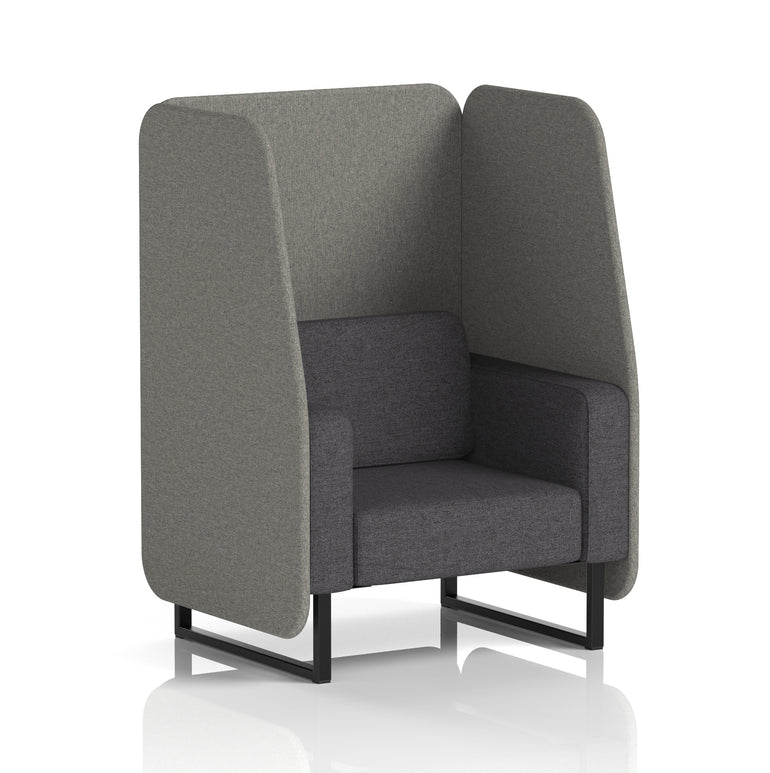 Brixworth Open Office Booth Pod, 1–3 Seater, Multiple Two-Tone Colour Options, Black or White Frame, Plywood & Fabric, Self-Assembly, 10yr Frame/5yr Fabric Warranty
