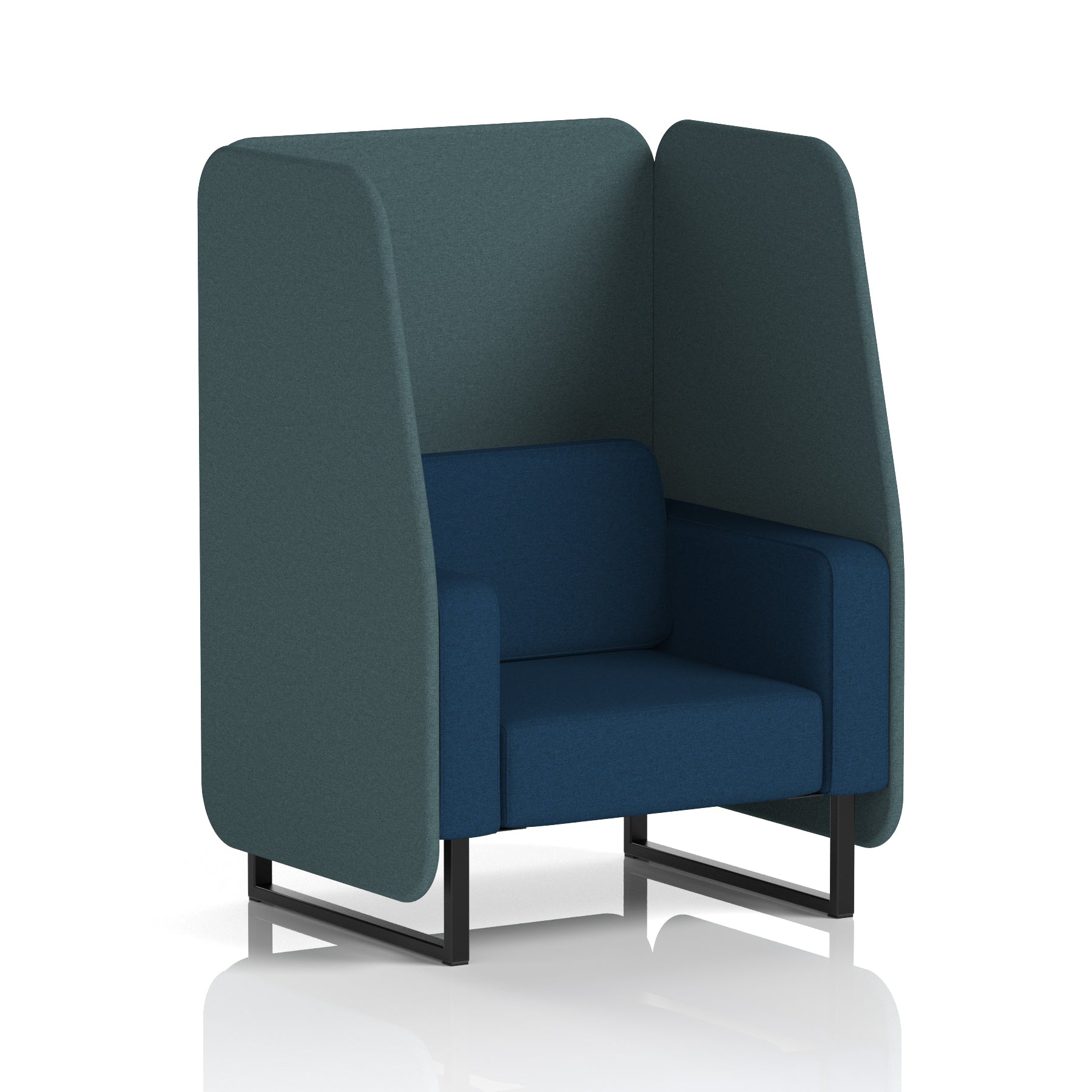 Brixworth Open Office Booth Pod, 1–3 Seater, Multiple Two-Tone Colour Options, Black or White Frame, Plywood & Fabric, Self-Assembly, 10yr Frame/5yr Fabric Warranty