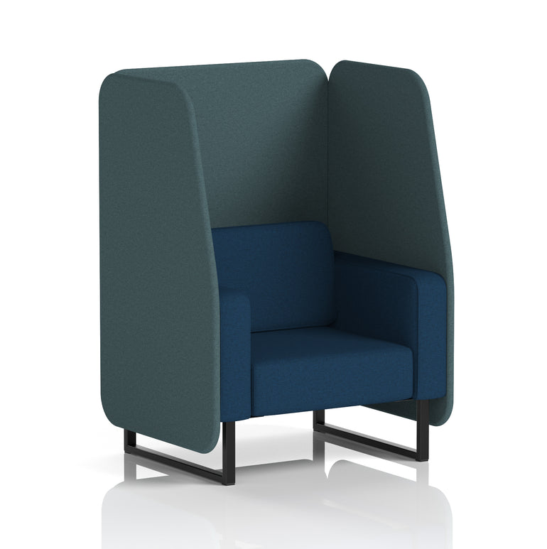 Brixworth Open Office Booth Pod, 1–3 Seater, Multiple Two-Tone Colour Options, Black or White Frame, Plywood & Fabric, Self-Assembly, 10yr Frame/5yr Fabric Warranty
