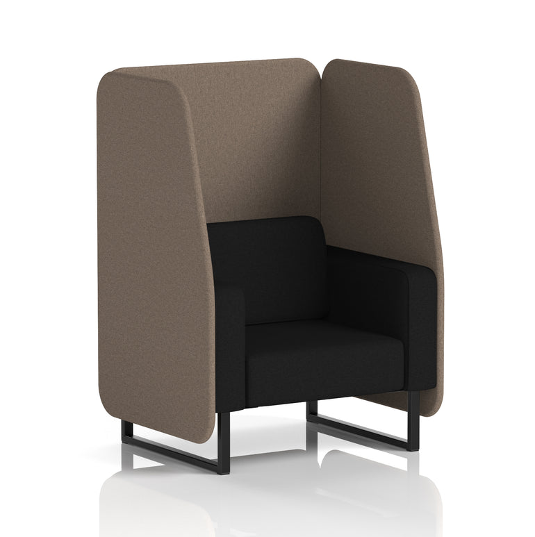Brixworth Open Office Booth Pod, 1–3 Seater, Multiple Two-Tone Colour Options, Black or White Frame, Plywood & Fabric, Self-Assembly, 10yr Frame/5yr Fabric Warranty