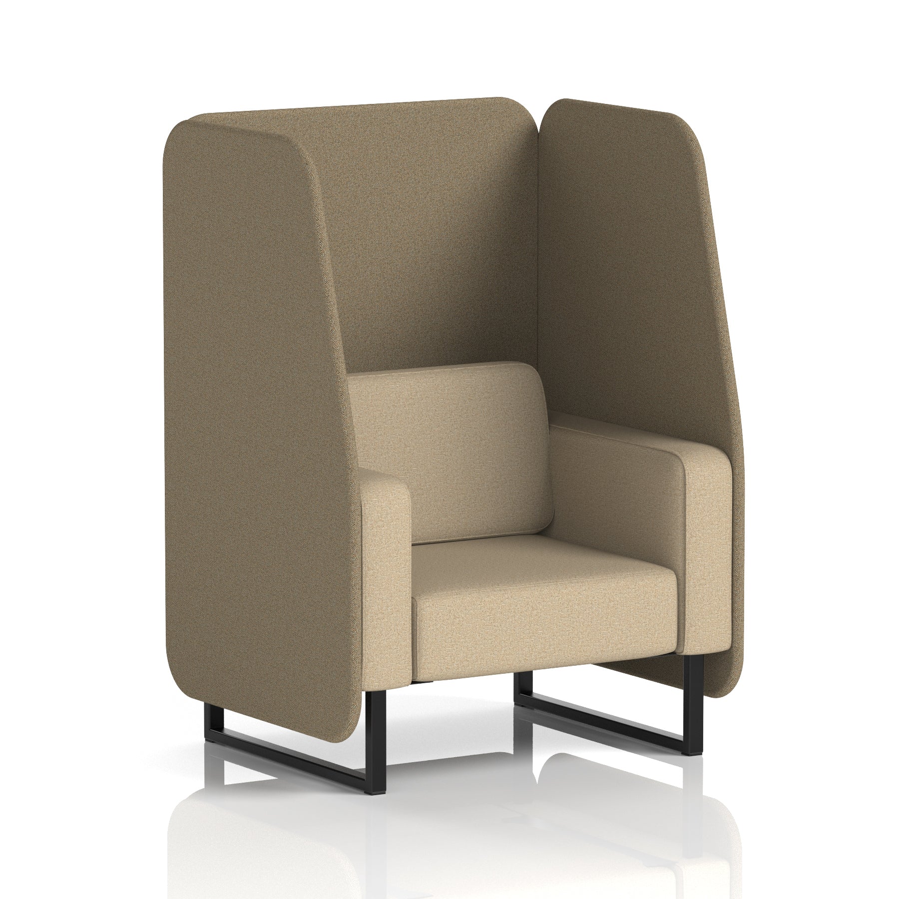 Brixworth Open Office Booth Pod, 1–3 Seater, Multiple Two-Tone Colour Options, Black or White Frame, Plywood & Fabric, Self-Assembly, 10yr Frame/5yr Fabric Warranty