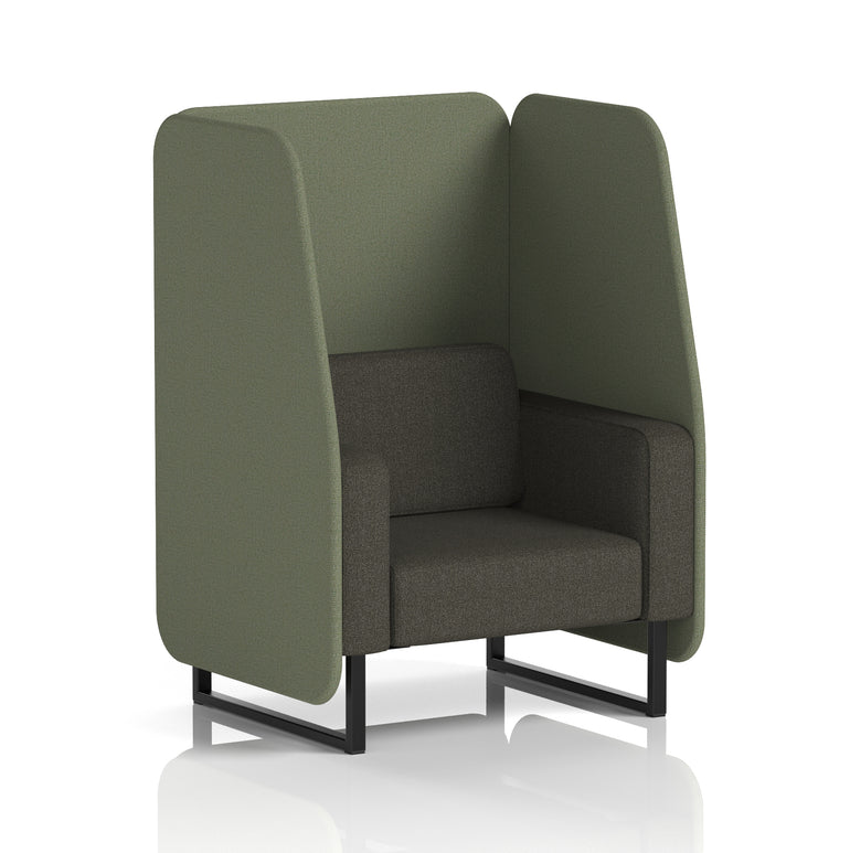 Brixworth Open Office Booth Pod, 1–3 Seater, Multiple Two-Tone Colour Options, Black or White Frame, Plywood & Fabric, Self-Assembly, 10yr Frame/5yr Fabric Warranty