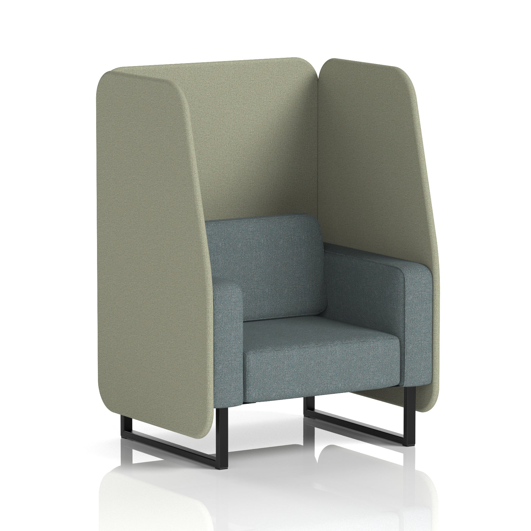 Brixworth Open Office Booth Pod, 1–3 Seater, Multiple Two-Tone Colour Options, Black or White Frame, Plywood & Fabric, Self-Assembly, 10yr Frame/5yr Fabric Warranty