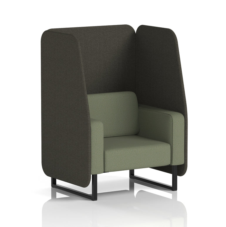 Brixworth Open Office Booth Pod, 1–3 Seater, Multiple Two-Tone Colour Options, Black or White Frame, Plywood & Fabric, Self-Assembly, 10yr Frame/5yr Fabric Warranty