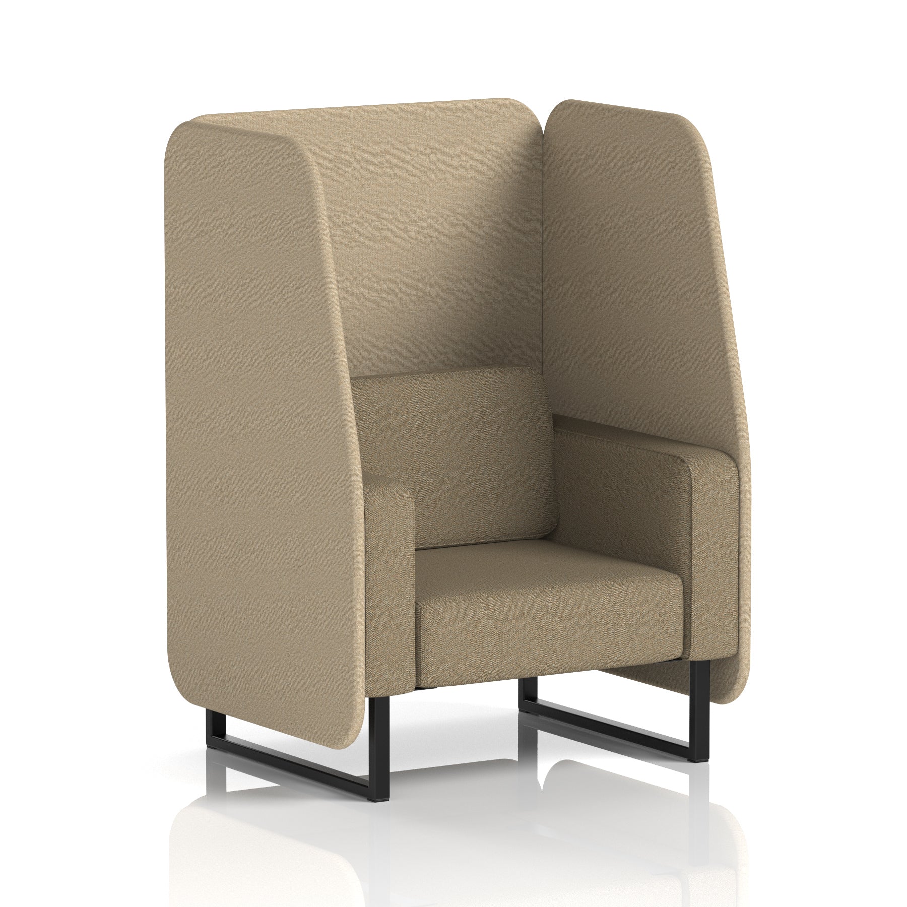 Brixworth Open Office Booth Pod, 1–3 Seater, Multiple Two-Tone Colour Options, Black or White Frame, Plywood & Fabric, Self-Assembly, 10yr Frame/5yr Fabric Warranty