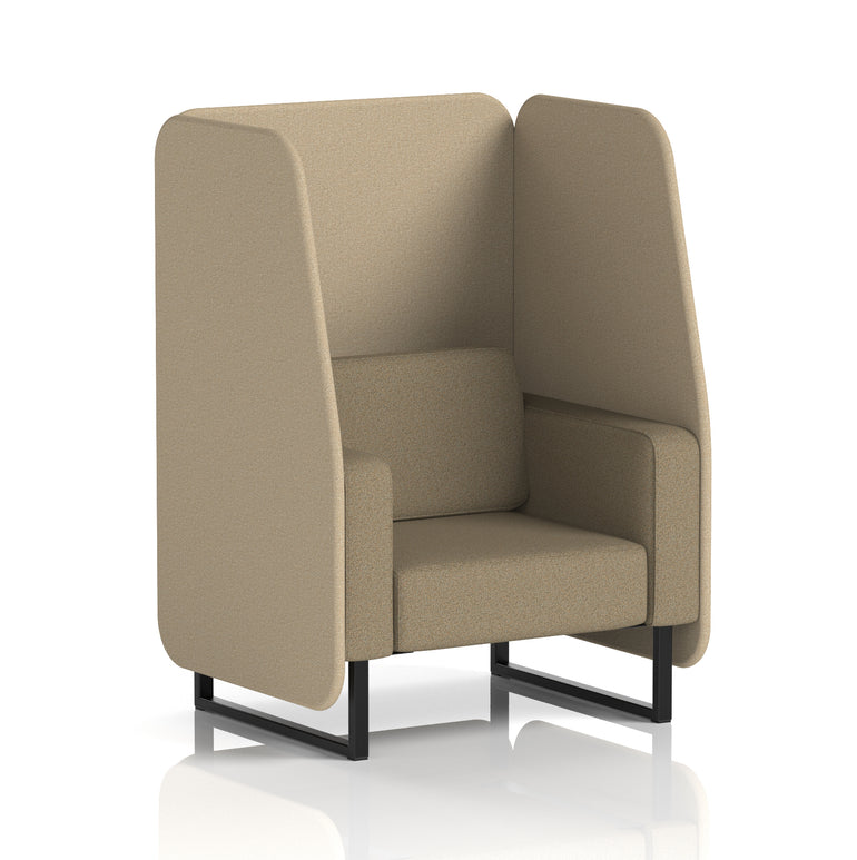 Brixworth Open Office Booth Pod, 1–3 Seater, Multiple Two-Tone Colour Options, Black or White Frame, Plywood & Fabric, Self-Assembly, 10yr Frame/5yr Fabric Warranty